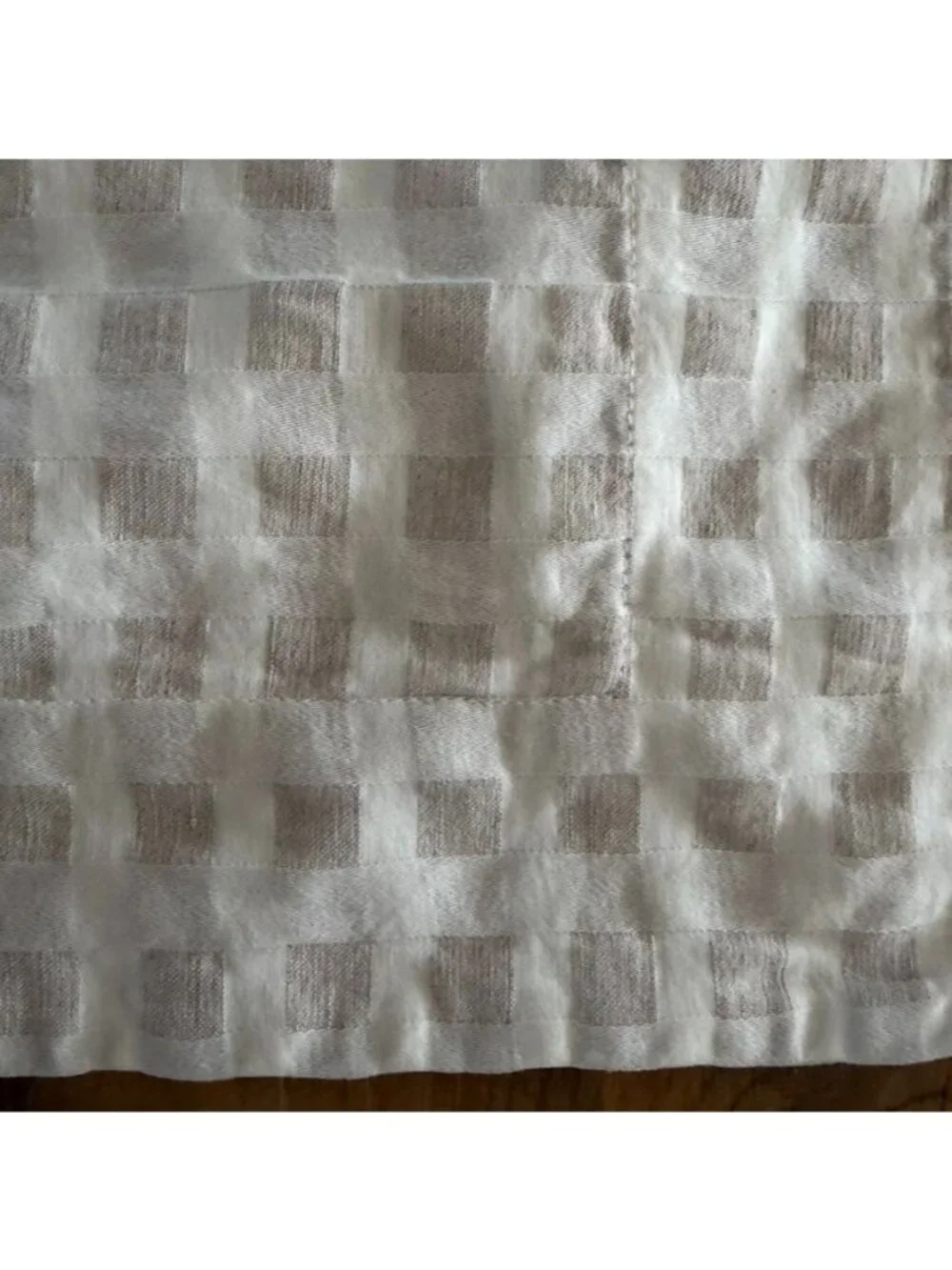 Coyuchi Birch Organic Cotton Standard Sham In Neutral Checkered Design